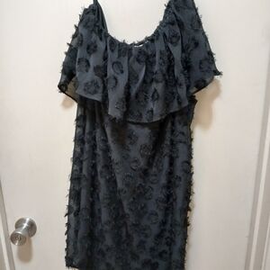 JODIFL Black Textured Mini Dress